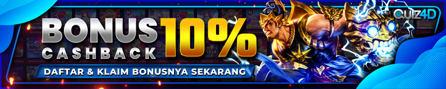 bonus cashback 10% quiz4d